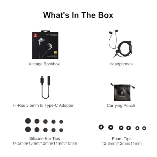 1MORE Triple Driver in-Ear Earphones Hi-Res Headphones with High Resolution, Bass Driven Sound, MEMS Mic, in-Line Remote, High Fidelity for Smartphones/PC/Tablet - Silver - color: Silver