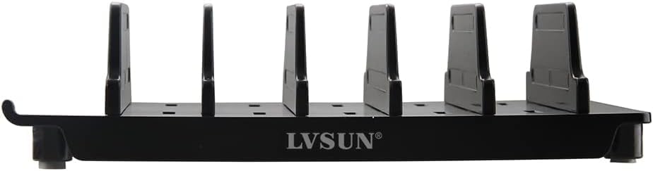 Adjustable Phone Stand Holder Dock Mobile Phone Tablet Organizer Multi Device Universal Desktop Stand Rack for iPhone Samsung Kindle Fire Tablet and Most Electronics Devices-No Charging Port (S-Black) - color: S-Black