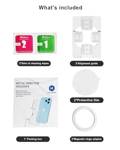 Magnetic Adapter Rings,Compatible with Kindle Pop Socket Magnetic,for Magsafe Accessories & Wireless Charging for iPhone 17/Air/16/15/14/13/12 Mini Plus Pro Max/Pixel 8/ S24 Ultra/ S23 - color: White-1 Magnetic Ring