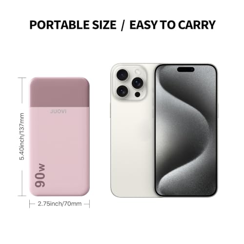 JUOVI Laptop Power Bank 90W 20000mAh Portable Charger - color: Pink