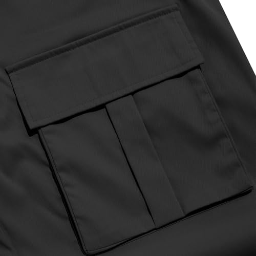 Men Cargo Pants Ripstop Durable Tactical Quick Dry Deep Pockets Construction Travel Job Site Tactical Pants for Men - color: A Black, size: X-Large