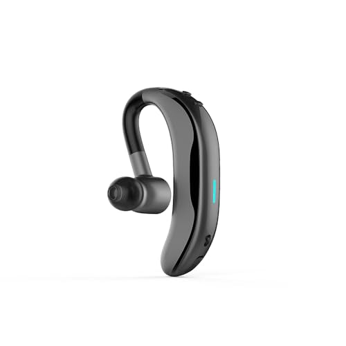IHAO Bluetooth Earpiece Headphone Dual Noise Cancelling Mic Painless Open-Ear Handsfree Headset Stereo Sound Left/Right Changeable Earhook Earphones for Driving/Business/Gym-Single Ear F600 Black - color: Single Ear Headphone F600 Black