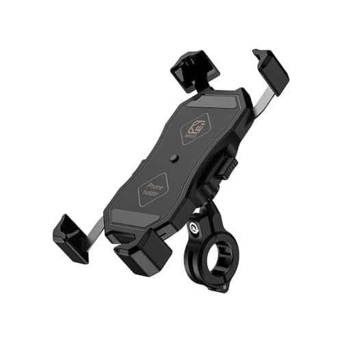 Motorcycle Phone Holder, 360° Rotatable Anti Vibration Bike Phone Mount, Universal Fit 22-32mm Handlebars for Motorcycle Scooter Electric Bike ATV, Fits 4.7-7.2 Inch Smartphones, No Charging Function