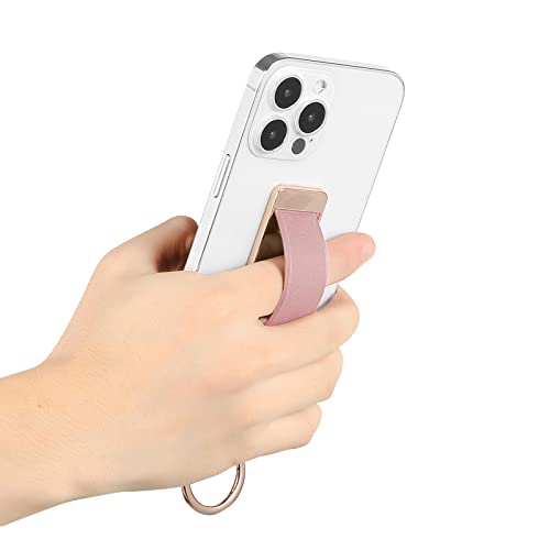 Phone Grip,Love Handle Phone Grip,Phone Grips for Back of Phone,Phone Finger Holder,Phone Accessories Grip,Phone Kickstand,Phone Loop Strap with Most Smartphones (Frosted Rose Gold) - color: Frosted Rose Gold