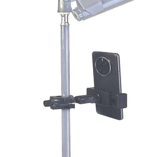 Clamp Phone Mount Mic Stand Phone Holder,Adjustable Phone Holder For Microphone Stand Music Drum,with Clip for iPhone 15 for Samsung Galaxy any Smart Phone