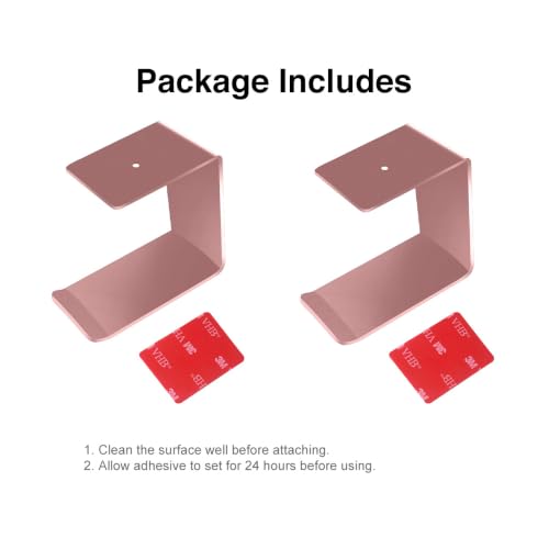 Aluminum Under-Desk Headphone Hanger with Strong Adhesive (2 Pack, Pink) - color: Pink-2Pack