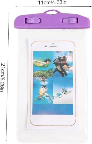 Phone Waterproof Pouch Touchscreen Compatible Cycling Smartphone Bag for Beach Cruise Vacation Swimming Kayaking Diving Travel Purple - color: Purple