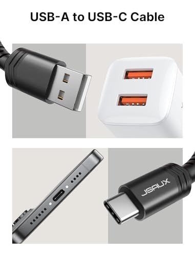 JSAUX USB to USB C Cable, USB C Cable for iPhone 17, 3-Pack (10+6.6+3.3FT) - color: Black, size: 3.3ft+6.6ft+10ft