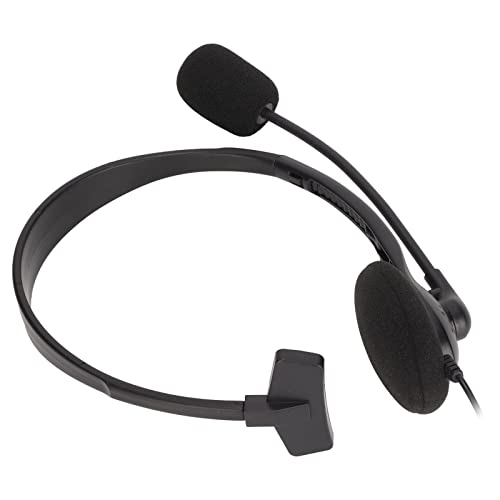Call Center Headset,3.5mm Plug S480 Telephone Headset with Noise Reduction Mic,Adjustable Single Ear Customer Service Headset Corded Landline Phone Headset,Black