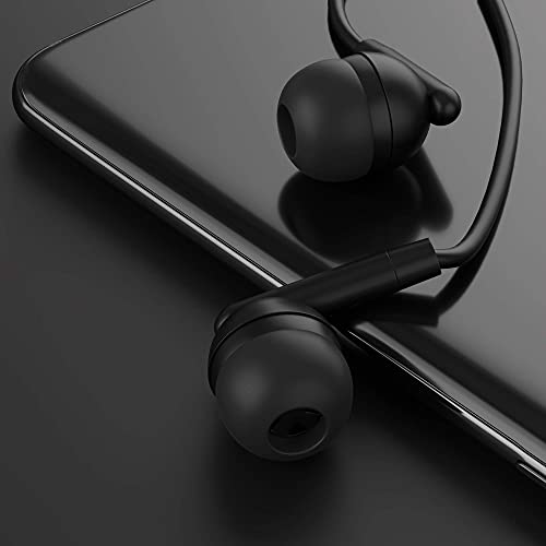 Maeline Bulk Earbuds with 3.5 mm Headphone Plug - 20 Pack Wholesale Bundle - Jet Black - color: Jet Black, size: 20 Pack