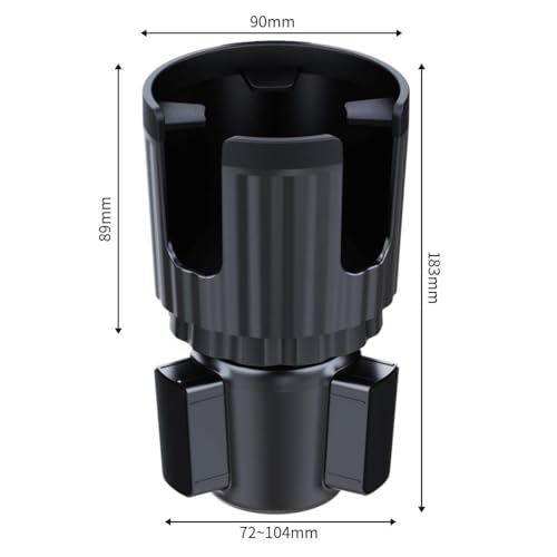 Cup Holder Phone Mount for Car, Upgraded 2 in 1 Car Phone Mount with Adjustable Long Gooseneck and Stretchable Cup Holder,Compatible with iPhone & Android & All Smartphones (Black)