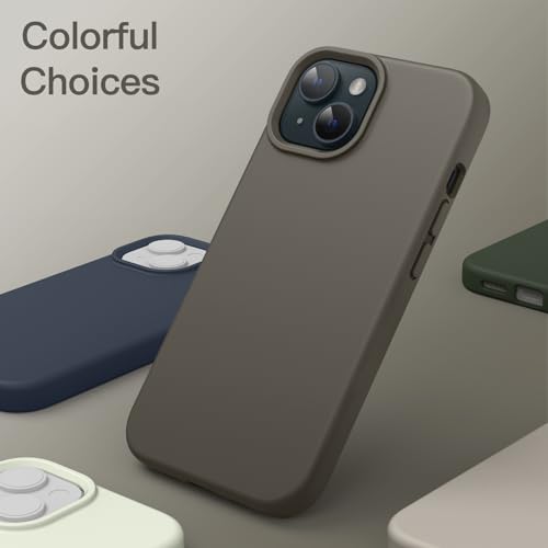 JETech Silicone Case for iPhone 15, Clay | Silky Soft Touch, Shockproof Protection, Scratch Resistant, Microfiber Lining - color: Clay, size: iPhone 15