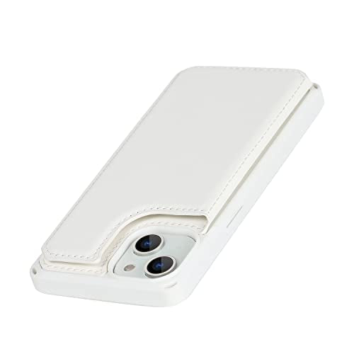 Cavor for iPhone 14 Wallet Case with Card Holder, White - color: C-White