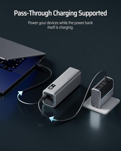 CUKTECH 15 SE Power Bank 20000mAh 65W Laptop Charger, 3-Port USB C Portable Charger, PD 3.0 Fast Charging External Battery Pack for iPhone 16/15/14 Series, Samsung, MacBook, Dell, Steam Deck, and More