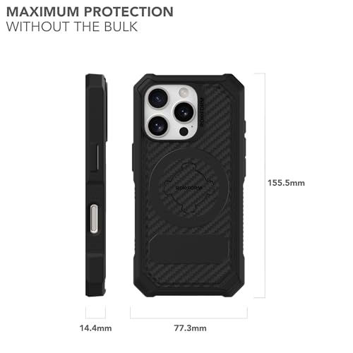 Rokform Rugged Case Compatible with iPhone 16 Pro, Magnetic Cover (Black) - color: Black, size: iPhone 16 Pro