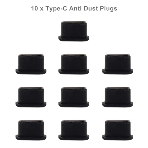 Jiozermi Silicone USB C Anti Dust Plugs, Black, 10Pcs - color: Black, size: 10 Pack