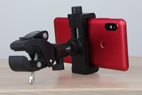 Phone Holder with Clamp for Golf Cart Universal Phone Mount Holder for Bicycle, Wheelchair, Stroller Mic Stand Phone Holder - style: Screw Adjustable Holder (0.6"-3.9" Width)