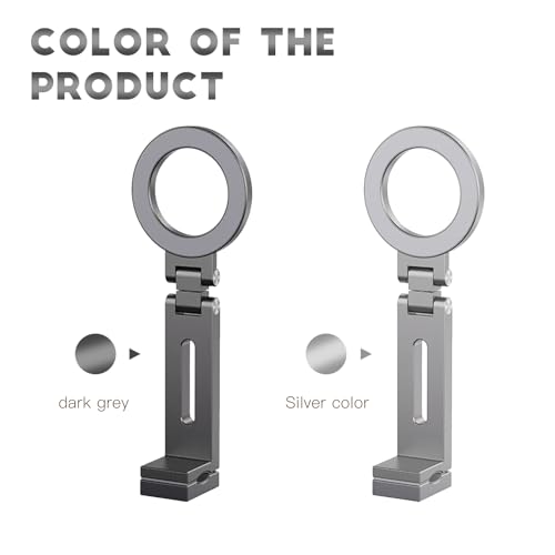 Compatible for Magsafe Phone Holder - Adjustable Foldable Phone Holder with Strong Magnets, Portable Travel Phone Bracket Compatible with iPhone 17/16/15/14/13/12 Pro Max, All Smartphones (Grey) - color: Grey