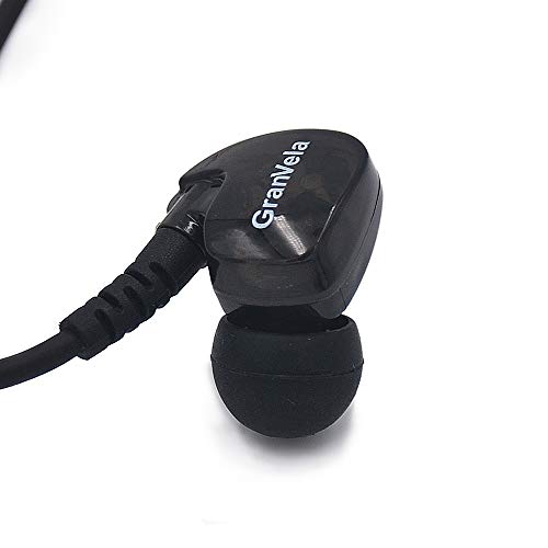 Granvela GV1 Wired Sports Earbuds with Mic, Over-Ear Memory Wire Earhook, IPX5 Water-Resistant in-Ear Headphones, One-Button Call Control, 3.5mm Running Gym Earphones, Enhanced Bass (Black) - color: Black
