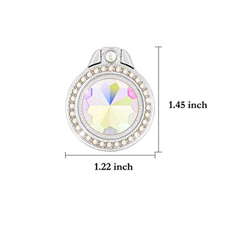 Glitter Bling Bling Phone Ring Holder,Sparkle Phone Ring Artificial Diamond Stand,Rhinestone Cell Phone Finger Ring for Phones, Pad (Silver) - color: Silver