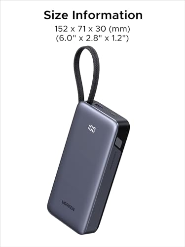 UGREEN Nexode 20000mAh 45W Power Bank, Built-in Cable for iPhone 17 Pro