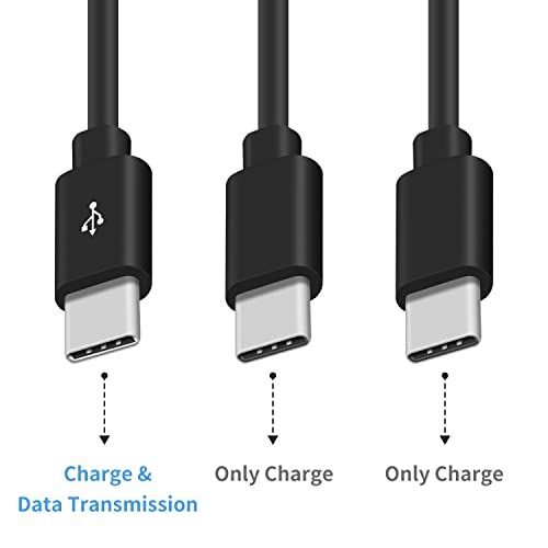 Duttek USB A to USB C Splitter Cable, USB C Splitter Multi Charging Cable, 3 in 1 USB2.0 Male to 3 USB C Male Multi USB C Cable Compatible with USB Type-C Phones, Tablets 5 Ft/1.5M (Black)
