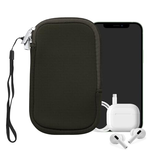 kwmobile Universal Phone Pouch Size XXL - 7" - Neoprene Smartphone Pouch with Zip - Water-Repellent Mobile Phone Case - Sleeve in Dark Green - color: dark green, size: XXL - 7"
