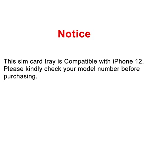 SIM Card Tray Holder Slot Replacement for iPhone 12 (Black) with Waterproof Rubber Ring and Eject Pin (Single Sim Version) - color: Black