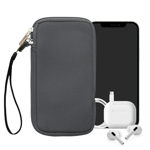 kwmobile Universal Phone Pouch Size XXL - 7" - Neoprene Smartphone Pouch with Zip - Water-Repellent Mobile Phone Case - Sleeve in Blue Grey - color: blue grey, size: XXL - 7"