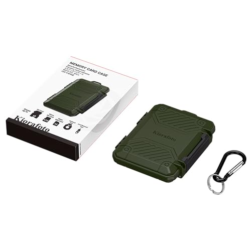 Kiorafoto 22 Slot Memory Card Case for 8 SD & 12 MicroSD & 2 Nano SIM Green - size: For 8 SD+12 TF+2 Nano SIM(GREEN)
