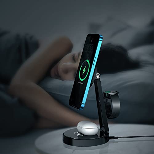 Wireless Charger for Samsung | 3-in-1 Charging Station for Samsung Galaxy S25/S24/S23/S22 & Watch 7/6/5/Buds | MagSafe Charger for iPhone 16/15/14/13/12 | Compatible with Apple AirPods