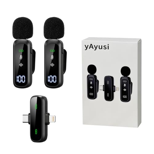 yAyusi Vlogging Kit for iPhone/Android, 13.7 in Long Overhead Phone Mount, Microphone/Remote Control, Flexible Articulating Arm Phone Mount for Desk for Live Streaming, Meeting, Cooking, Filming - size: Microphone