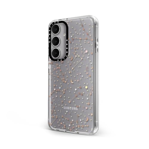 CASETiFY for Galaxy S24+ Case - Impact Clear | Not Yellowing | 6.6 ft. Drop Protection | Space pattern on clear background/ gold stars and moon universe | Clear - color: Space pattern on clear background, size: Galaxy S24+