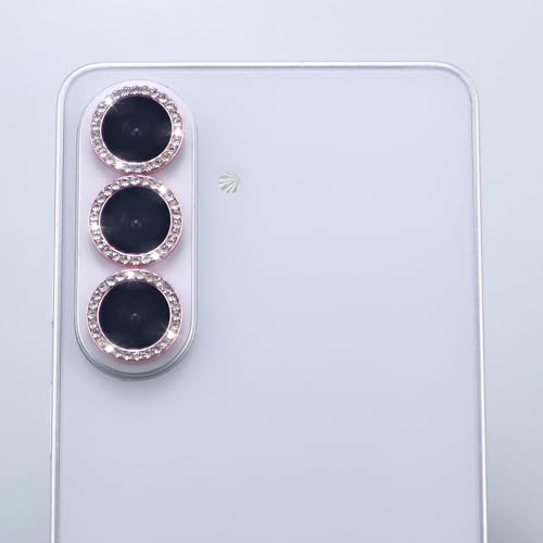 for Samsung Galaxy S26 / S26 Plus Camera Lens Protector, Bling Diamond Metal Ring Tempered Glass Lens Cover, Sparkly Rhinestone Accessories (Pink) - color: Pink