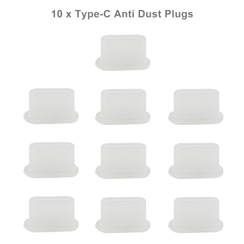 Jiozermi Silicone USB C Anti Dust Plugs, Transparent, 10Pcs - color: Transparent, size: 10 Pack
