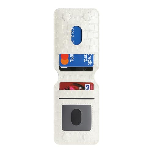 Havaya Leather Wallet Case for iPhone 16 - White | Crocodile-textured leather, detachable wallet, 5-card slots & kickstand, MagSafe 15W fast charge, raised bezels - color: White