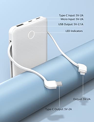 miisso 6000mah Ultra Slim Power Bank, Card Size, 2-Pack Black & White - color: Black & White