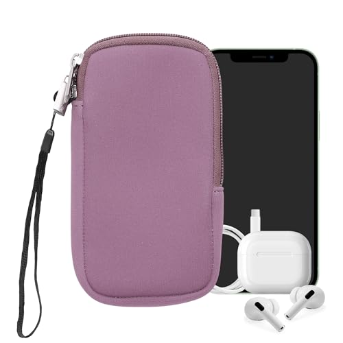kwmobile Universal Phone Pouch Size XXL - 7" - Neoprene Smartphone Pouch with Zip - Water-Repellent Mobile Phone Case - Sleeve in Lavender - color: lavender, size: XXL - 7"