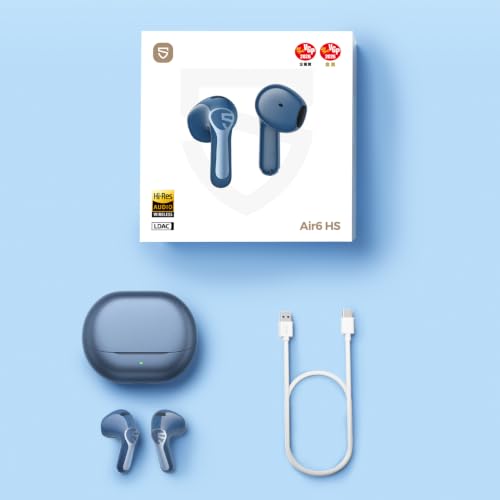 SoundPEATS Air6 HS LDAC Hi-Res Wireless Earbuds, Bluetooth 6.0, 13mm Driver - color: Blue