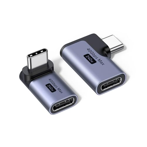 UGREEN 40Gbps Right Angle USB C Adapter Combo, 2-Pack 90 Degree Converter