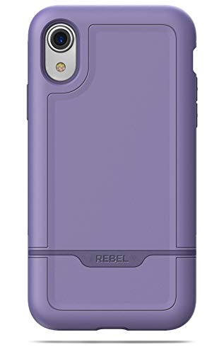 ENCASED Heavy Duty Case for iPhone XR Purple (2018 Rebel Armor) Military Grade Protective Cover (Full Body Protection) - color: Purple