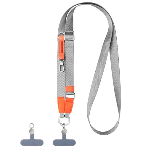 Phone Lanyard, Adjustable Anti-Theft Neck Strap, Gray - color: Gray