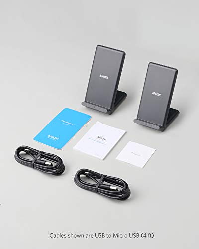 Anker 313 Qi-Certified 10W Max Wireless Charger Stand - color: Black, size: 2pack