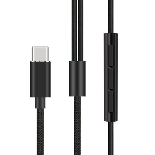 Open-Ear USB C Jack Headphones,Sport Earbuds Wired with Microphone,for Work,Music, Gaming - color: Black, style: USB C