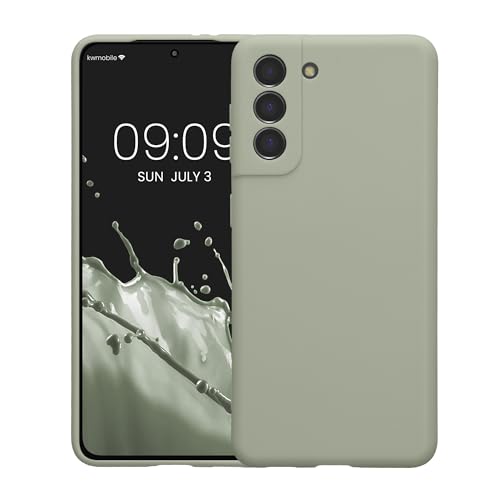 kwmobile Case Compatible with Samsung Galaxy S21 Case - Protective Slim TPU Phone Cover - Soft Matte Finish - Gray Green - color: gray green, size: Galaxy S21