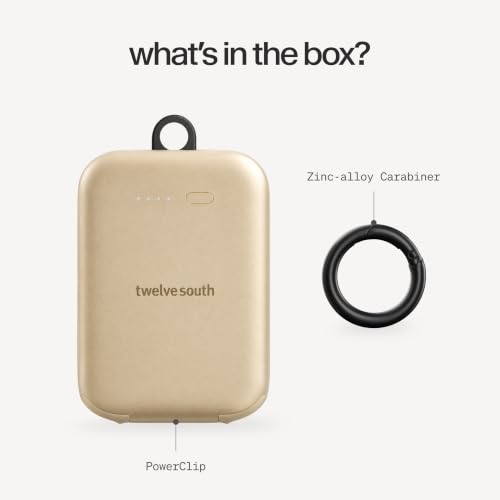 Twelve South PowerClip Mini Portable Power Bank 2000mAh Gold - color: Gold
