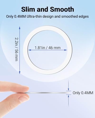 KALAPOP for MagSafe Sticker,MagSafe Ring Magnet,Magnetic Wireless Charger Conversion Kit,Compatible with iPhone 16/15/14/13/12/11, Galaxy S23/S22/S21 and Kindle,9 Pack(3Black,3White&3 Silver) - color: Black&white&silver 9pcs