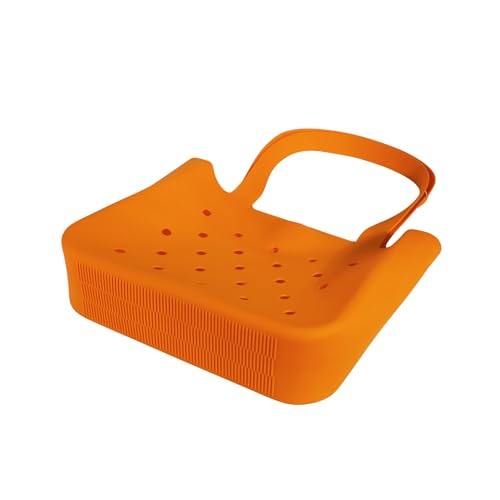 Silicone Beach Bag, Waterproof Large Tote Bag for Women, Charm Compatible Bag - color: Orange