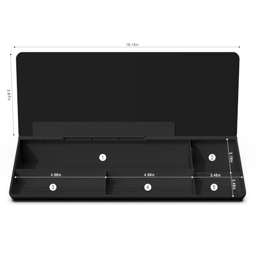 TOWON Glass Desk Whiteboard 16x7 in with to-Do List Templates, Black - color: Line Black