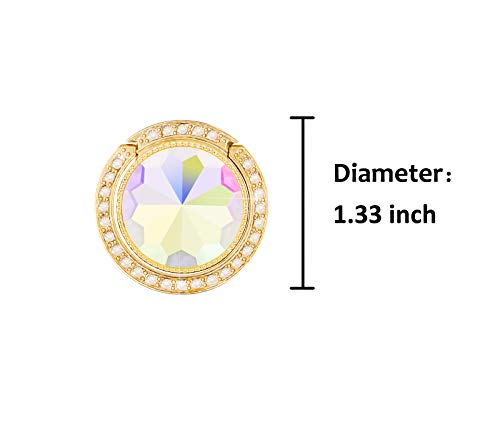 Glitter Bling Bling Phone Ring Holder,Sparkle Phone Ring Artificial Diamond Kickstand,Rhinestone Cell Phone Finger Ring Grip for Women for Almost All Phones,Pad(Gold) - color: Gold B
